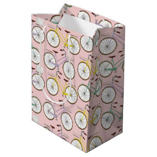 Bolsa De Regalo Mediana Patrón de bicicleta de época