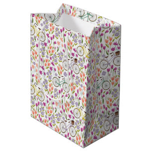 Bolsa De Regalo Mediana Patrón de bicicleta de época