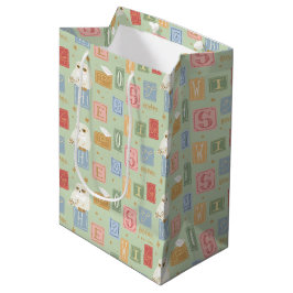 Bolsa De Regalo Mediana Patrón de bloque de letras de Hedwig Post