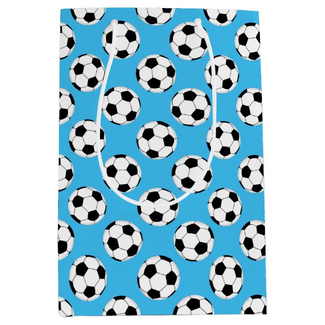 Bolsa De Regalo Mediana Patrón de bolas de fútbol (Anverso)