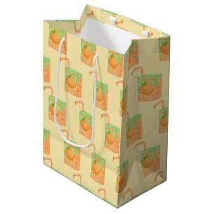 Bolsa De Regalo Mediana Patrón de caja de jugo de naranja