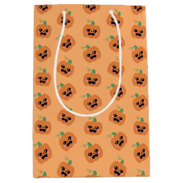 Bolsa De Regalo Mediana Patrón de calabazas de Kawaii de Halloween