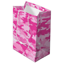 Bolsa De Regalo Mediana Patrón de camuflaje rosa – Conciencia sobre el cán