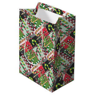 Bolsa De Regalo Mediana Patrón de candy cane