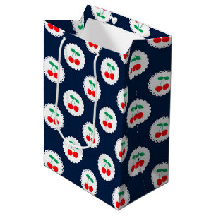 Bolsa De Regalo Mediana Patrón de Cereza – Regalo y Decoración de Frutas R