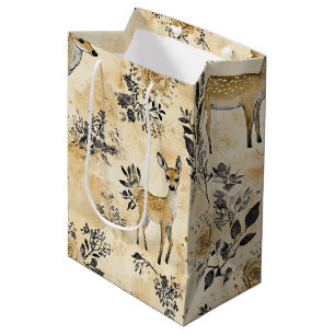 Bolsa De Regalo Mediana Patrón de cervatillo del bosque caprichoso