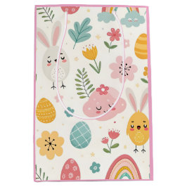 Bolsa De Regalo Mediana Patrón de conejo de Pascua