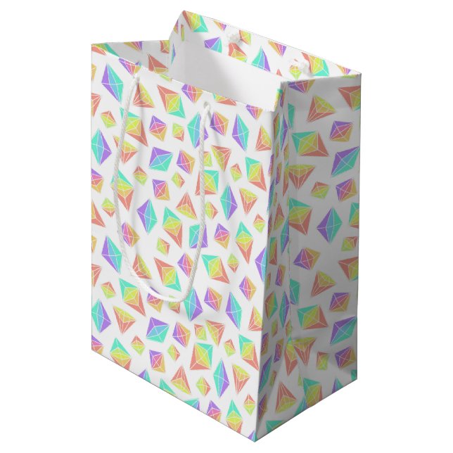Bolsa De Regalo Mediana Patrón de cristales del arcoiris pastel (Angulo Anverso)