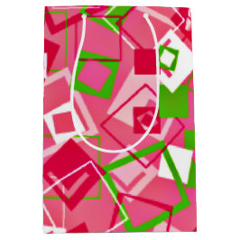 Bolsa De Regalo Mediana Patrón de cuadrados retro