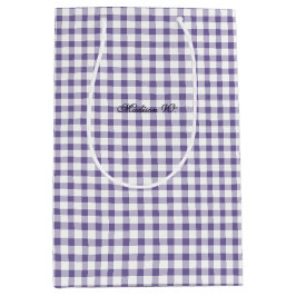 Bolsa De Regalo Mediana Patrón de cuadros índigo lindo