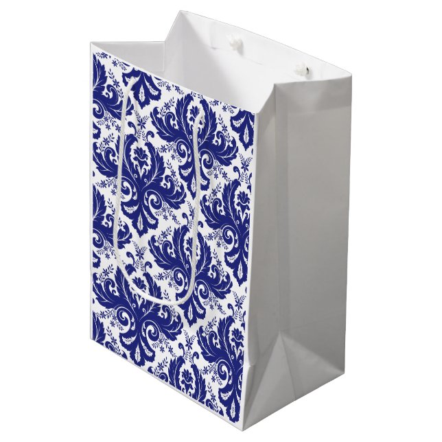 Bolsa De Regalo Mediana Patrón de Damasco (Angulo Anverso)