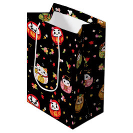 Bolsa De Regalo Mediana patrón de daruma kawaii