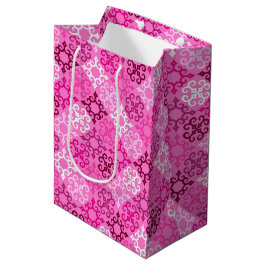 Bolsa De Regalo Mediana Patrón de Diamante de Filigrana Rosa
