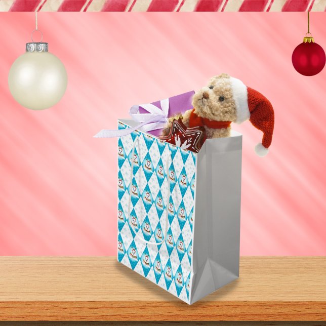 Bolsa De Regalo Mediana Patrón de diamantes de vacaciones de invierno samo (Subido por el creador)