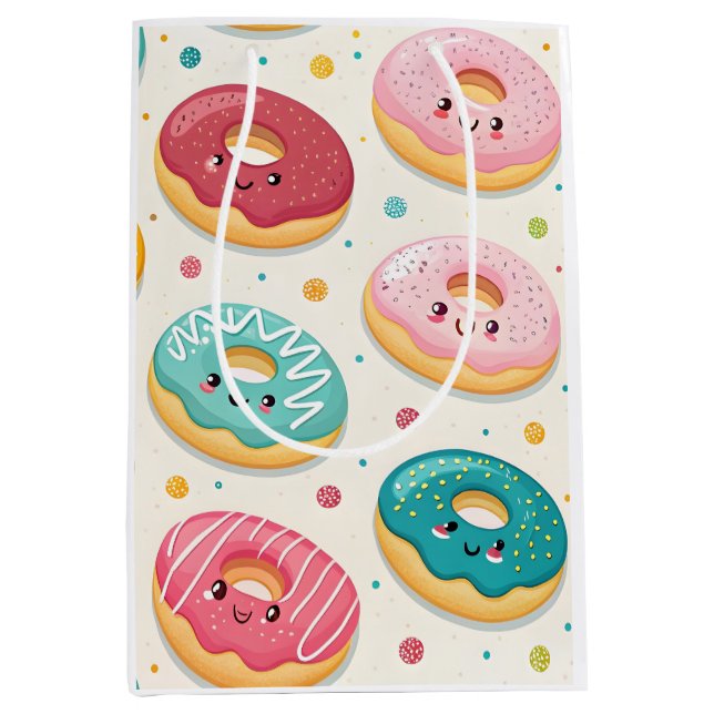Bolsa De Regalo Mediana Patrón de Donuts (Anverso)