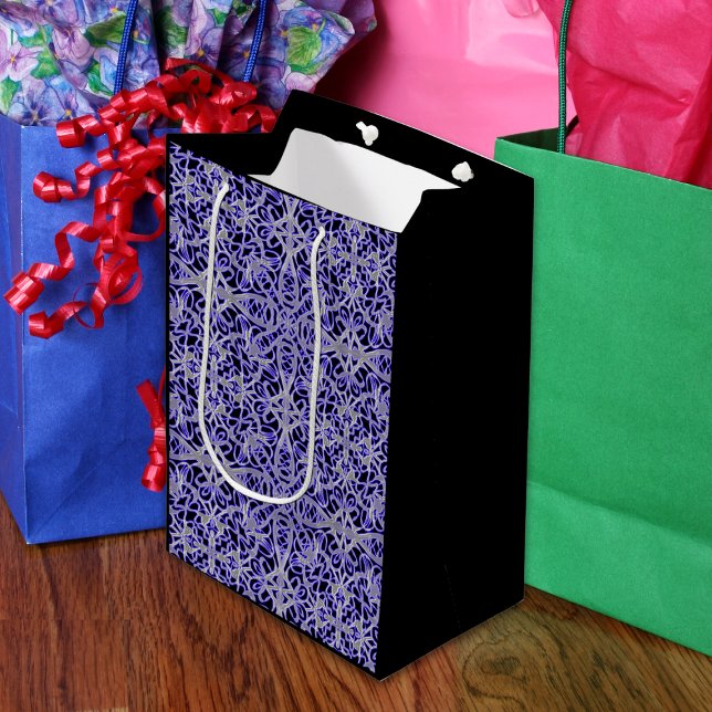 Bolsa De Regalo Mediana Patrón de encaje morado y plateado (Subido por el creador)