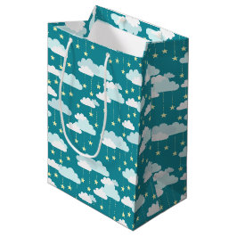 Bolsa De Regalo Mediana Patrón de Estrellas y Nubes de Caída