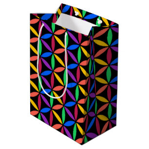 Bolsa De Regalo Mediana Patrón de flor arco iris