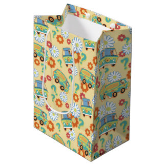 Bolsa De Regalo Mediana Patrón de flor de máquina de misterio Scooby-Doo