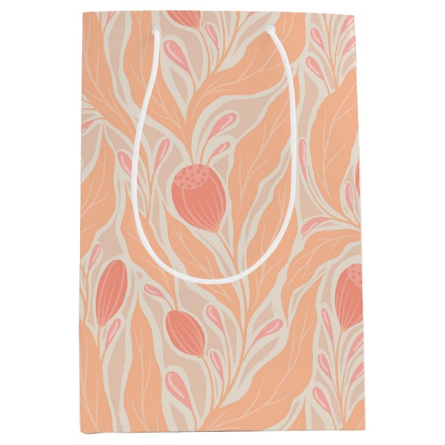 Bolsa De Regalo Mediana Patrón de flores (Anverso)