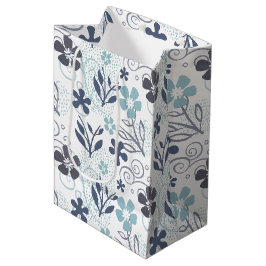 Bolsa De Regalo Mediana Patrón de flores azules