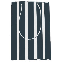 Bolsa De Regalo Mediana Patrón de franjas verticales blancas azul de la ma