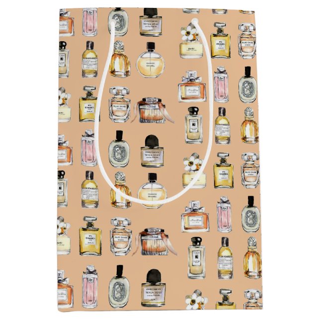 Bolsa De Regalo Mediana Patrón de frascos Fancy Perfume (Anverso)