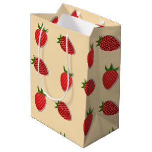 Bolsa De Regalo Mediana Patrón de fresa para buenas vibraciones en verano 