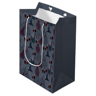 Bolsa De Regalo Mediana Patrón de Halloween embrujado a la luz de la luna