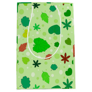 Bolsa De Regalo Mediana Patrón de hojas con varias formas y colores