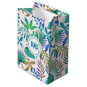 Bolsa De Regalo Mediana Patrón de hojas de la jungla sin soldadura