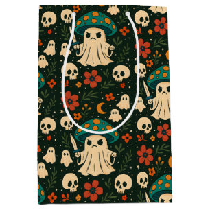 Bolsa De Regalo Mediana Patrón de hongos y flores