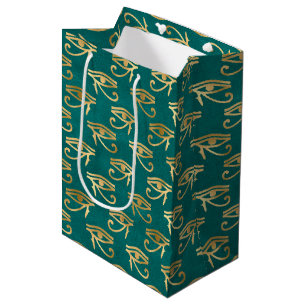 Bolsa De Regalo Mediana Patrón de Horus del Ojo Egipcio Oro