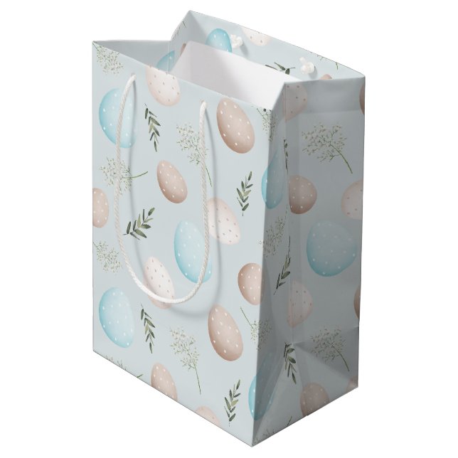 Bolsa De Regalo Mediana Patrón de Huevos de Pascua Cumpleaños Primavera (Angulo reverso)