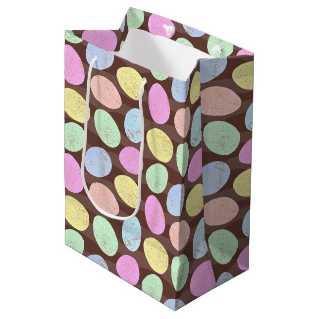Bolsa De Regalo Mediana Patrón de Huevos de Pascua de Candy (Angulo Anverso)