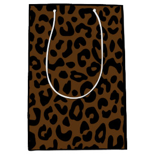 Bolsa De Regalo Mediana Patrón de impresión de chita Marrón negro