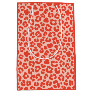 Bolsa De Regalo Mediana Patrón de impresión de chita rojo