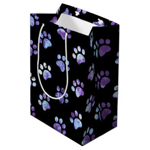 Bolsa De Regalo Mediana Patrón de impresión de hojas de cálculo azul negro