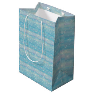 Bolsa De Regalo Mediana Patrón de invierno en acuarela