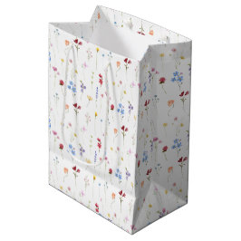 Bolsa De Regalo Mediana Patrón de jardín de flores silvestres colorido min