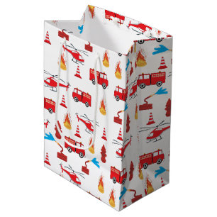 Bolsa De Regalo Mediana Patrón de la brigada del motor de camiones de tran