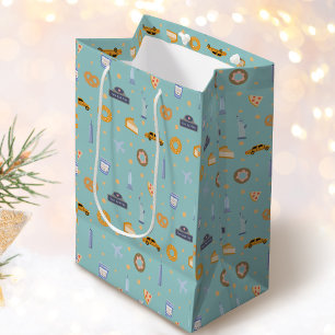 Bolsa De Regalo Mediana Patrón de la ciudad de Nueva York de color turques
