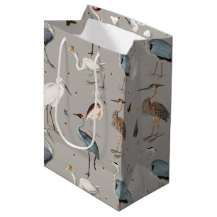 Bolsa De Regalo Mediana Patrón de la Naturaleza de los áridos de la garza