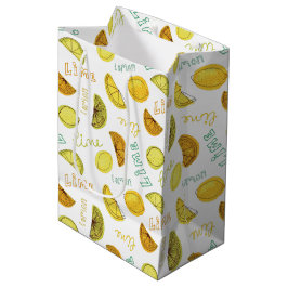 Bolsa De Regalo Mediana Patrón de limón y limón