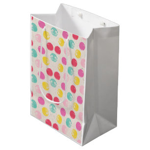 Bolsa De Regalo Mediana Patrón de lunares coloridos y lindos