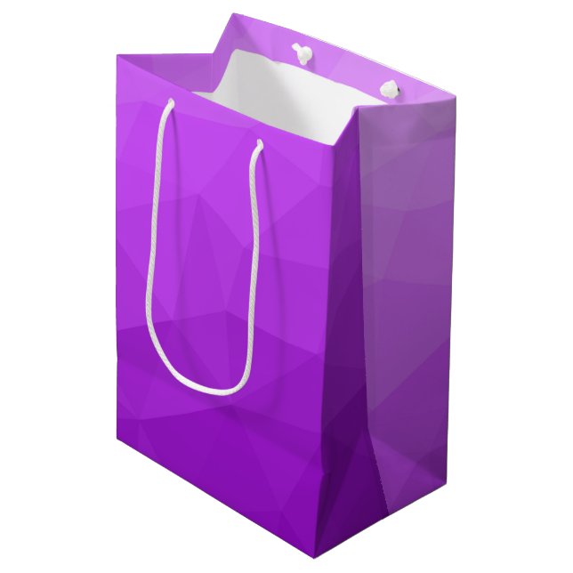 Bolsa De Regalo Mediana Patrón de malla geométrica del gradiente de lavand (Angulo Anverso)