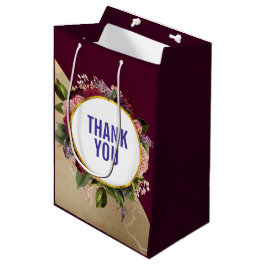 Bolsa De Regalo Mediana Patrón de mármol de oro y florines de Borgoña Grac