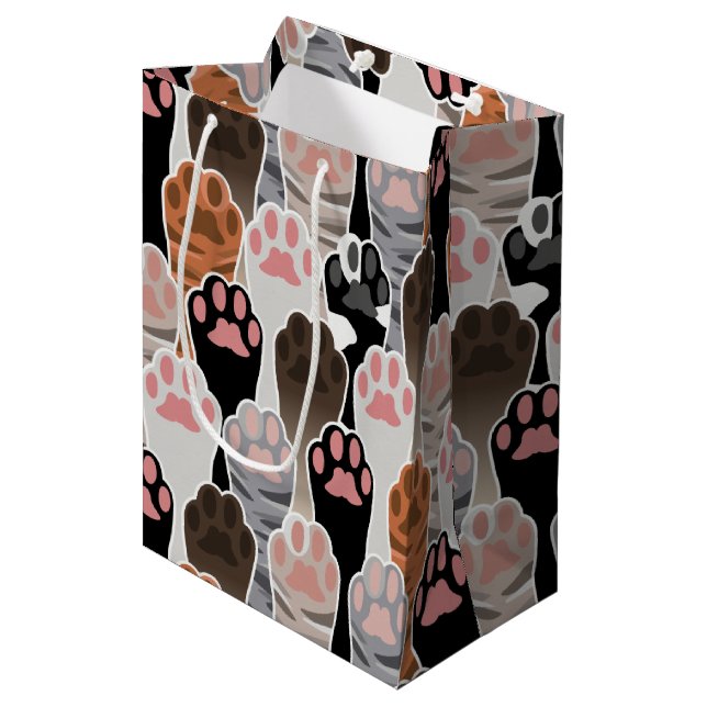 Bolsa De Regalo Mediana Patrón de muchas paradas de gato (Angulo Anverso)