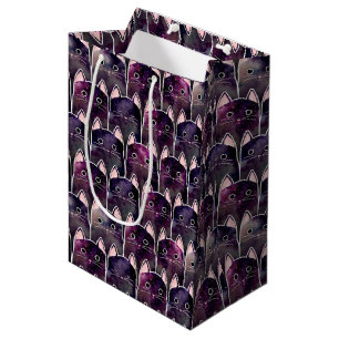 Bolsa De Regalo Mediana Patrón de muchos gatos galácticos