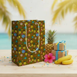 Bolsa De Regalo Mediana Patrón de Negocio de Mono